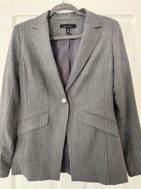 White House Black Market Women’s Gray Pinstripe Blazer